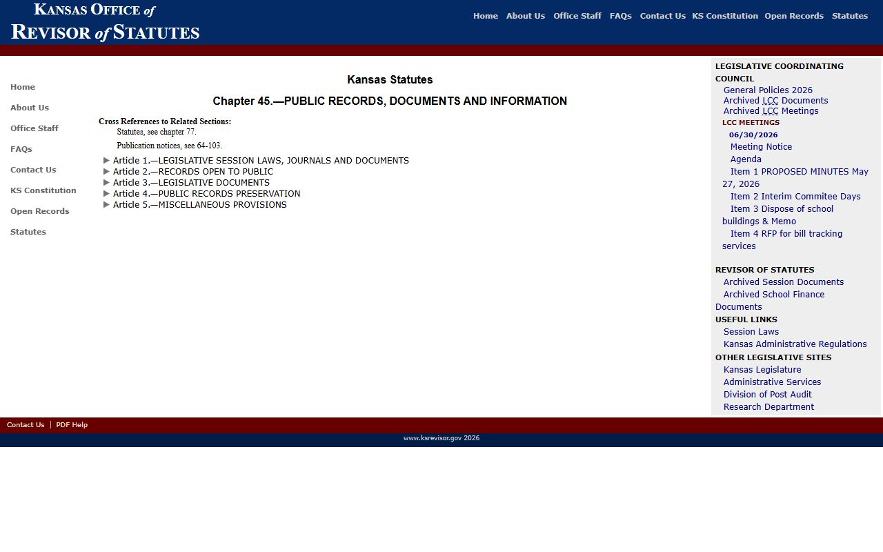 Osborne County court records Kansas public records statutes index