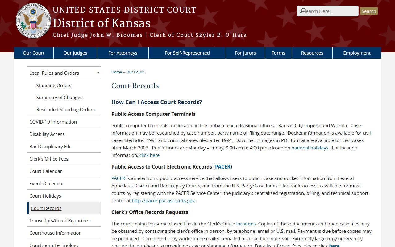 Osborne County District Court records and federal court records source