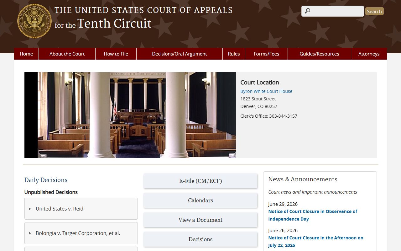 Osborne County District Court and Tenth Circuit federal appeals source
