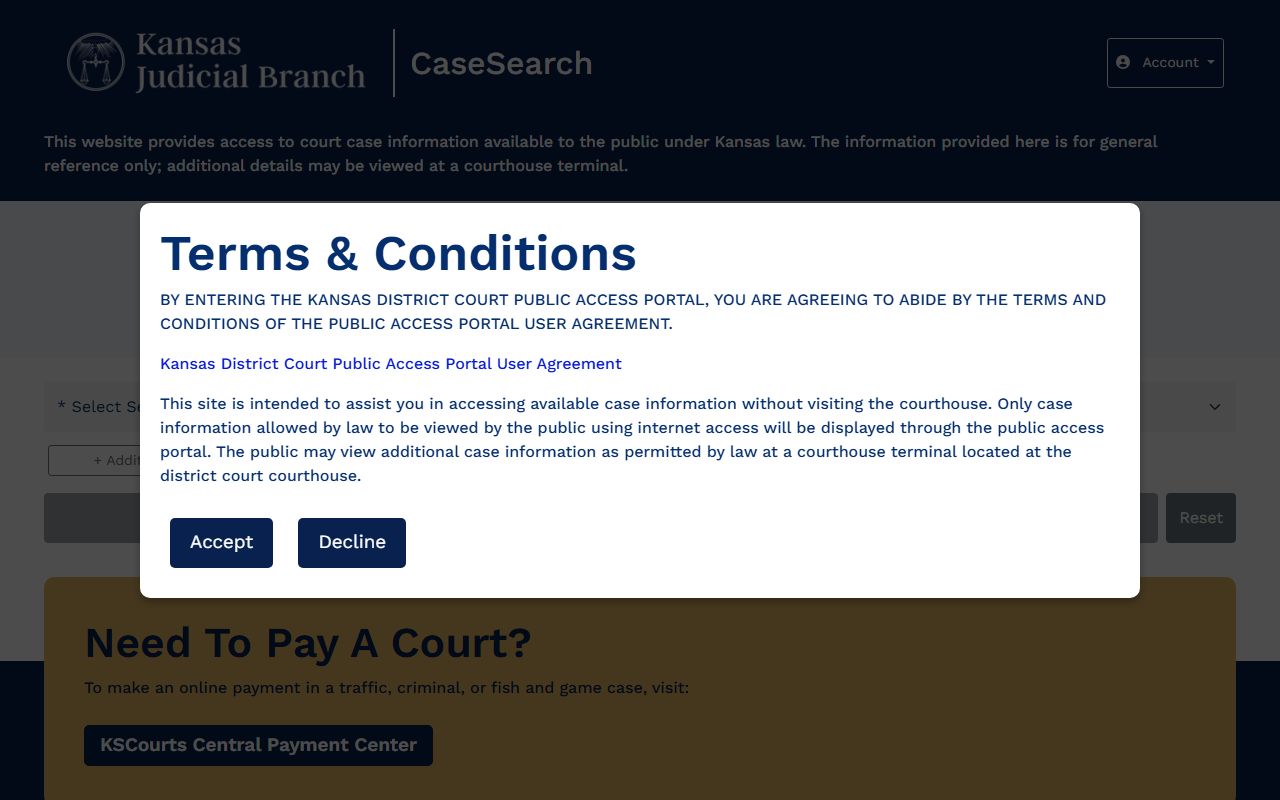 Osborne County Court records Kansas CaseSearch portal