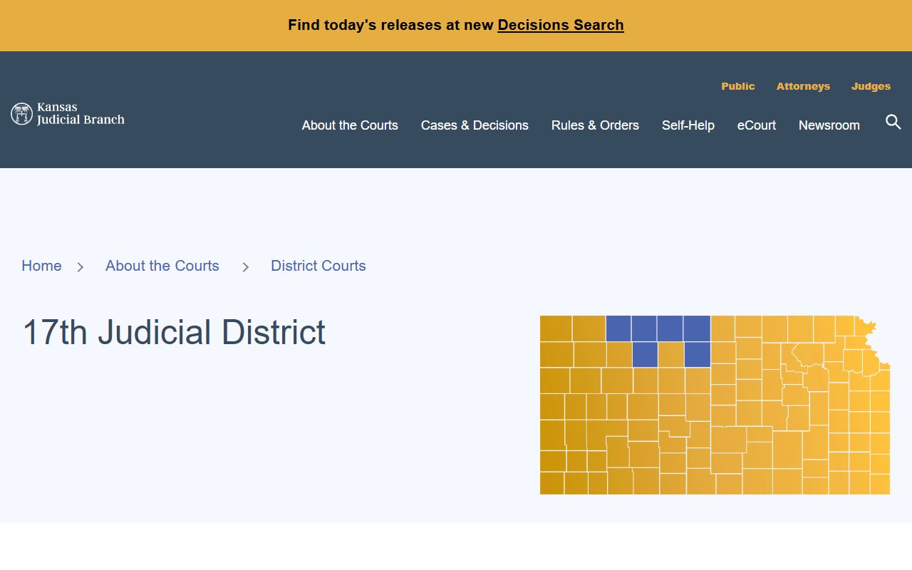 Osborne County Court records 17th Judicial District listing
