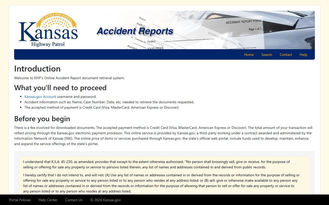 Osborne County traffic court records Kansas accident report retrieval