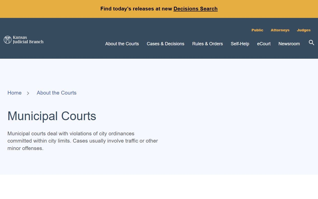Osborne County traffic court records Kansas municipal courts overview